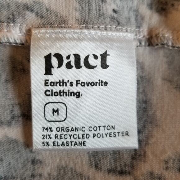 Pact Women's Leopard Animal Print Jersey Knit Babydoll Dress Cotton Size Medium - Picture 6 of 8